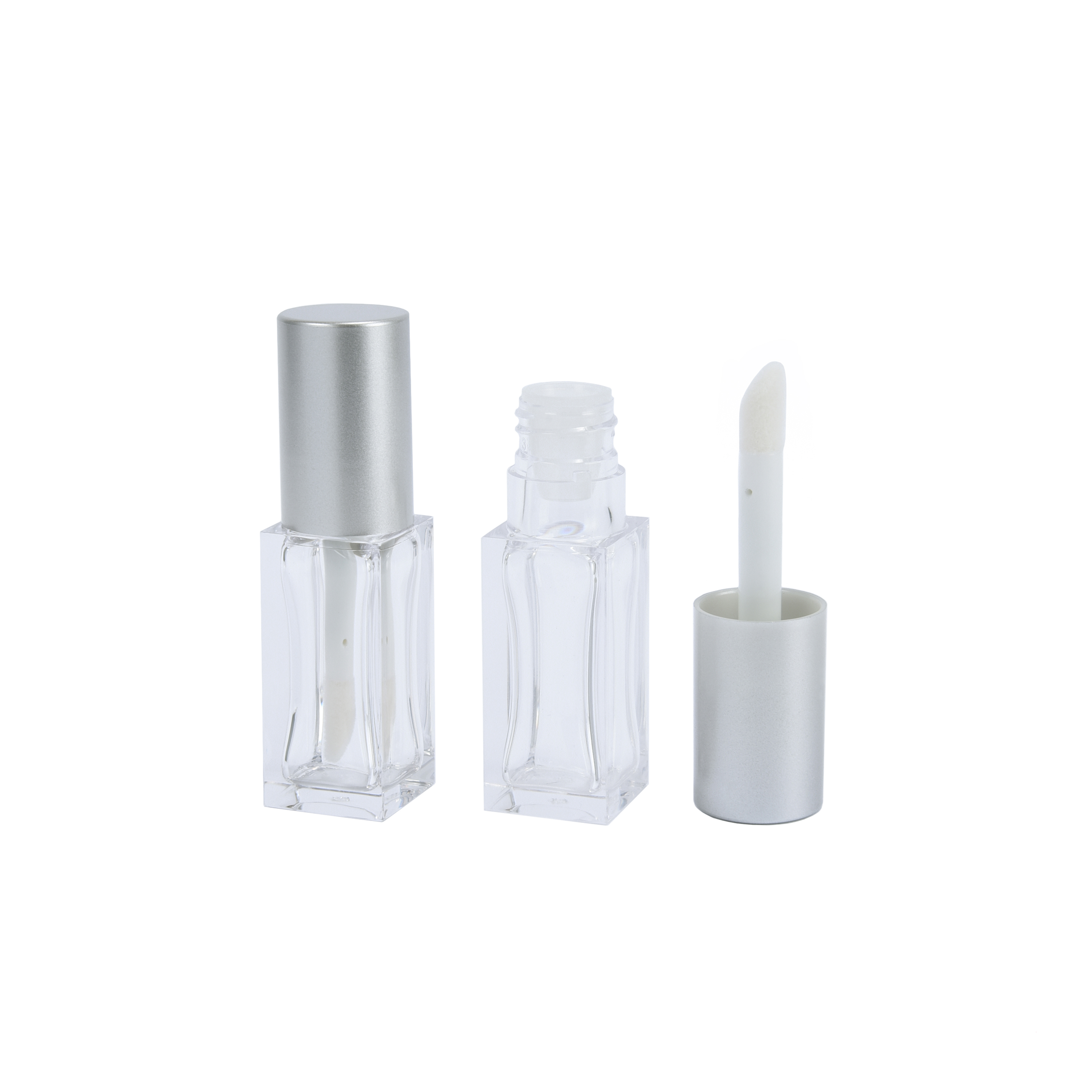 4 ml tapa redonda prata tubos de aceite de labios baleiros ondulados AS plástico baleiro
