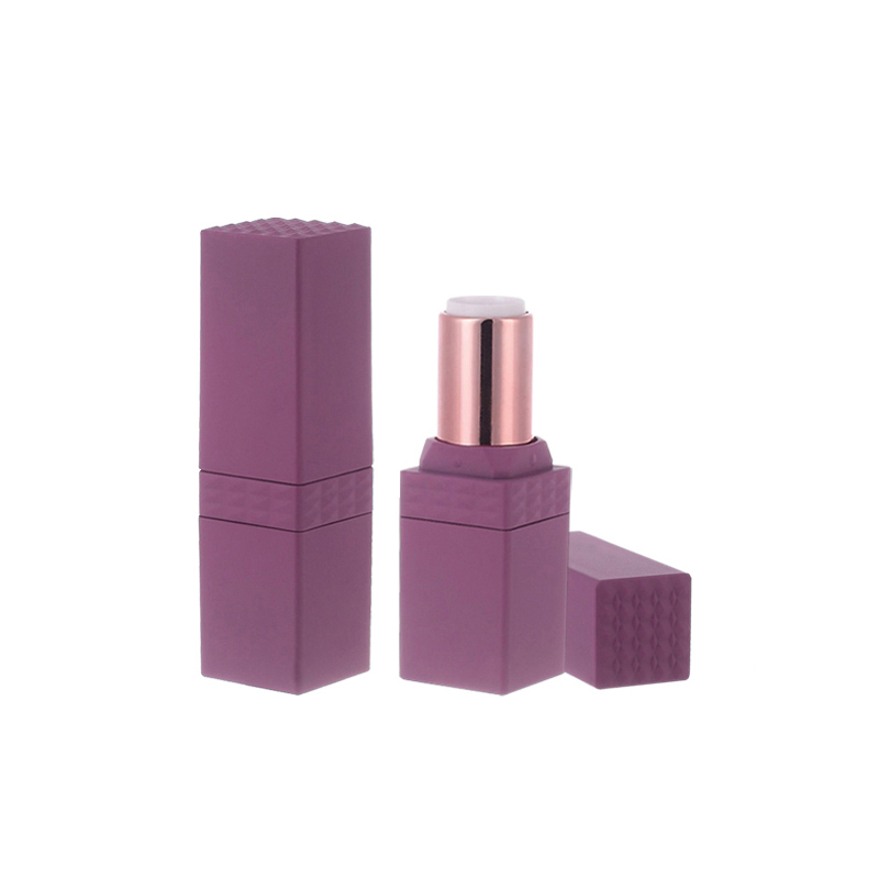 квадратни пурпурни туби за мелем туби со рамна уста мелем за усни туба за мелем за усни