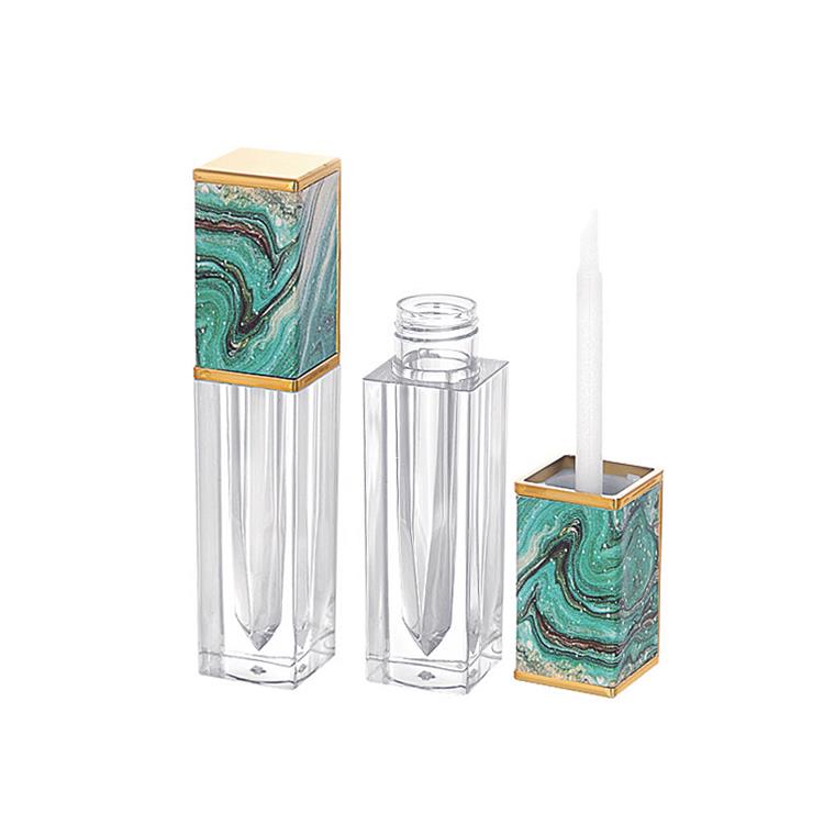 pagbuburda gintong likidong lipstick tubes 5ml square classic lip gloss tube