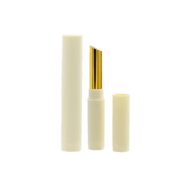 Chapstick, tubo de bálsamo labial redondo fino e fino de plástico branco