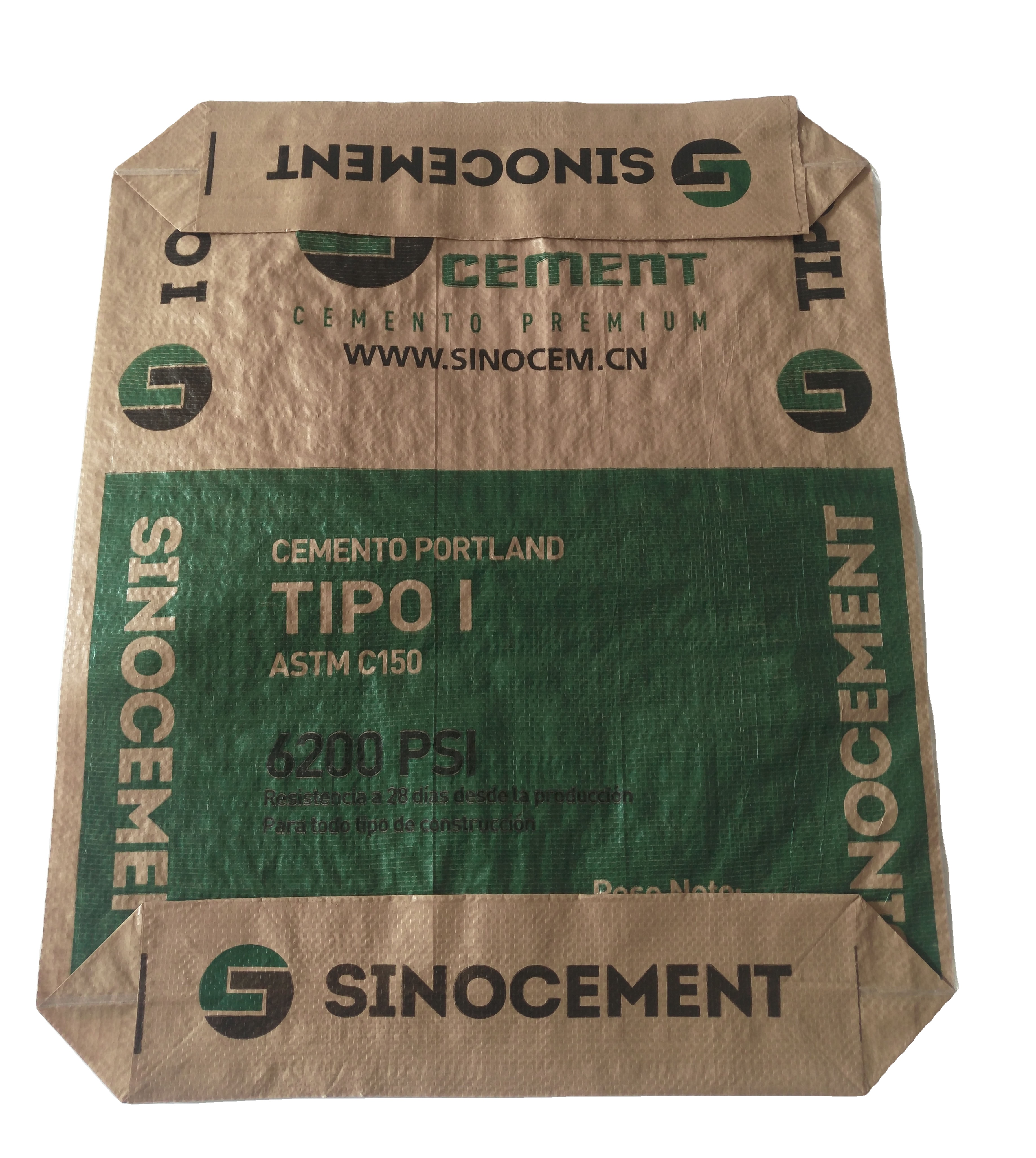 Portland çimento paketleme torbaları için 42.5kg 50kg PP dokuma blok alt torbalar