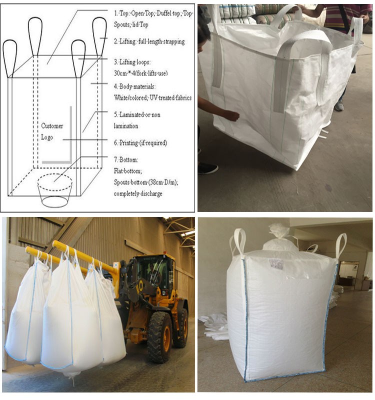 China factory high quality U type FIBC Polypropylene jumbo bag 1ton