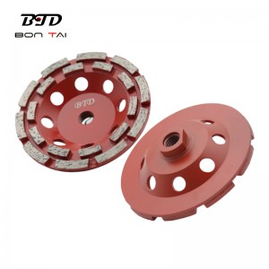 5″ double row diamond grinding cup wheel for concrete
