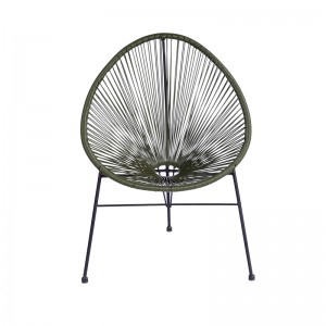 Welded 3 legs stackable Rattan furniture Itlog porma Acapulco Chair