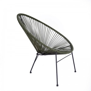 Welded 3 legs stackable Rattan furniture Itlog porma Acapulco Chair