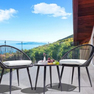 Rattanowe tkane krzesła ogrodowe, stożkowe nogi, komercyjne meble typu fastfood, restauracja piknikowa, kawiarnia