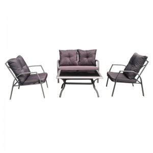 Set di divani in metallo 4 pezzi - set da conversazione all'aperto