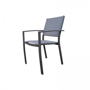 Aliuminio Sling terasa Kėdės sukraunamos tinklinės kėdės