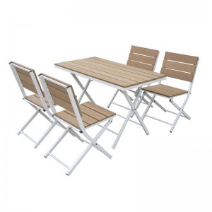 Ensemble de 5 chaises de table à manger pliantes en polywood