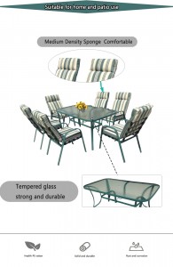 7pcs plastic Vinyl Strap Israel magandang disenyo Leisure Furniture Outdoor Dining Set