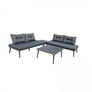 4Pc Zestaw do rozmowy na patio - zestaw ogrodowy z metalową aluminiową sofą