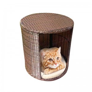 Rattan Cat Bed Pet Nest Side Table