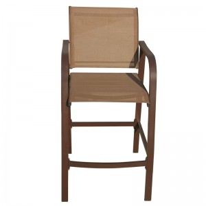 Tekstilna 2*1 aluminijumska rasklapana barska stolica sa rukohvatima vanjska barska stolica