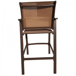 Барний стілець Textilene 2*1 розбирається алюмінієвий з підлокотниками вуличний барний стілець
