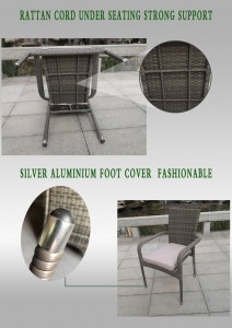 7-teiliges Terrassen-Ess-Set aus künstlichem Rattangeflecht – Esszimmerstühle und Tisch für den Außenbereich