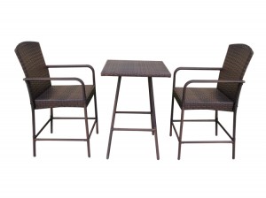 3Pc rattan furniture night club bar stool table chair set