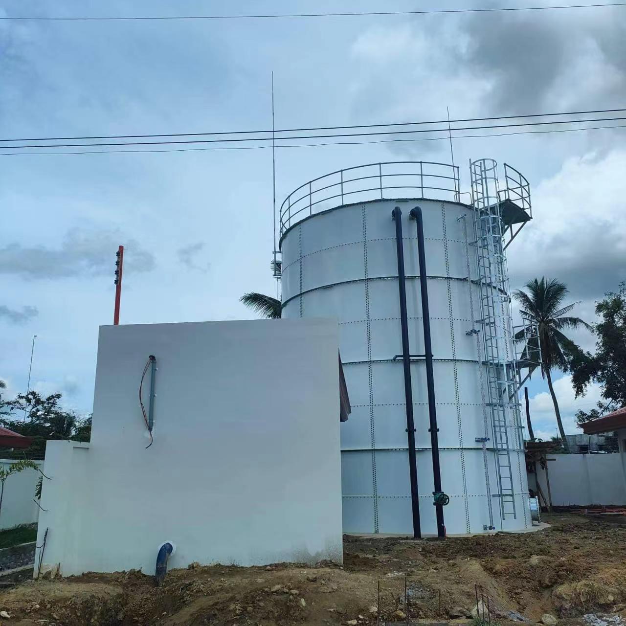 Glass fused to steel bolted tank 440m³  Dia.7.64, height 9.6m as drinking water tank in Philippines  contact :Jane.  email :jane@bsltank.com  Mob.:008615373670441