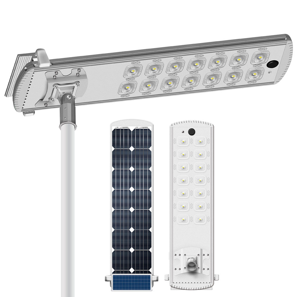 Интегрирана слънчева улична лампа за метене с висока яркост с функция за автоматично почистване Серия BS-AIO-TL