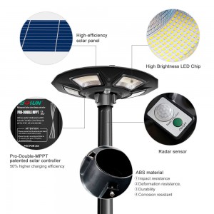 Квадратна слънчева градинска лампа със среден размер за природни приложения – BS FD 04