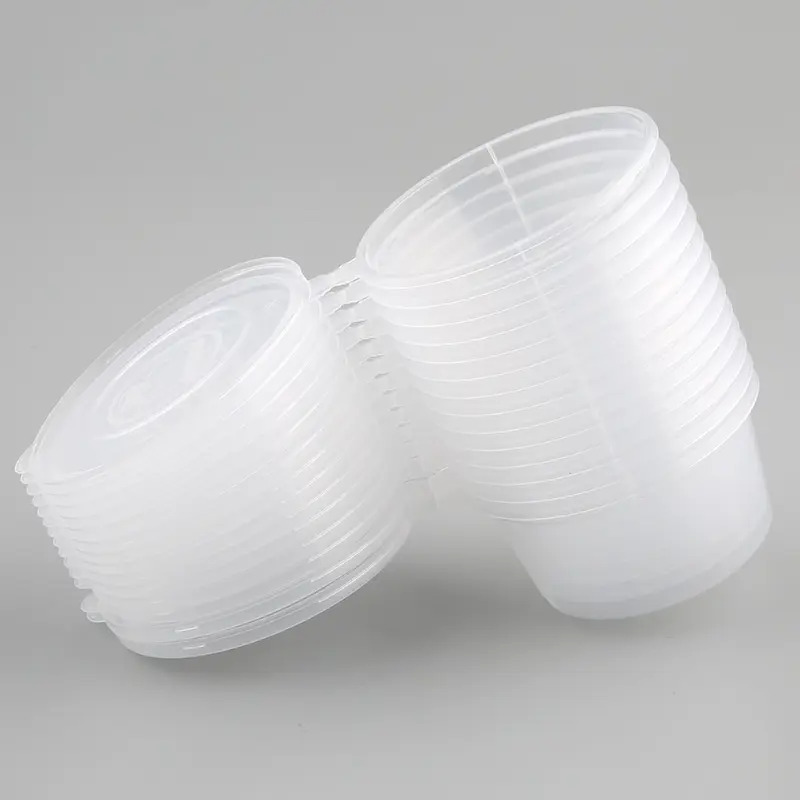 Cangkir Palastik Disposable Sareng Tutup Réstoran Wadah Plastik Piala Pudding