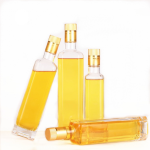 Botella de aceite de oliva cuadrada transparente de 250 ml