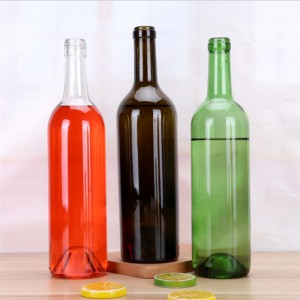 Bordeaux glazen fles van 500 ml met kurkhals
