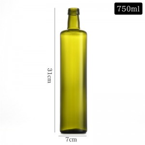 Bouteille d'huile d'olive ronde de 750 ml