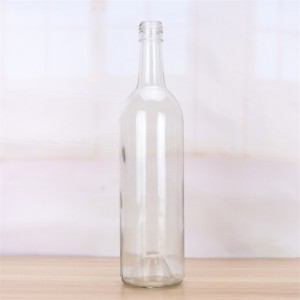 Botella de cristal burdeos de 750 ml con tapón de rosca de aluminio
