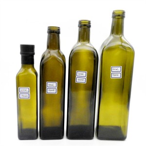 750 ml-es négyzet alakú olívaolajos üveg