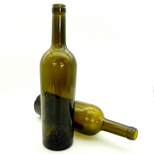 750 ml Antiikkivihreä Bordeaux-pullo