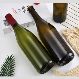 750 ml zelená bordová fľaša na víno so skrutkovacím uzáverom