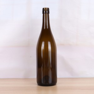 750მლ მწვანე შინდისფერი ხრახნიანი ღვინის ბოთლი