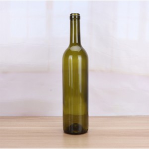 Botella de vidrio de vino verde / whisky de 750 ml
