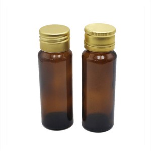 Garrafa de vidro âmbar medicinal para bebida energética