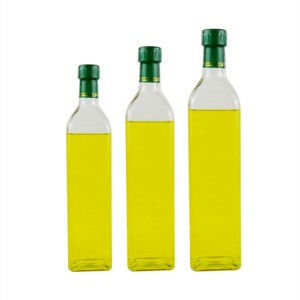 Skaidrus 500 ml kvadratinis alyvuogių aliejaus butelis