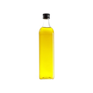 Priehľadná 500 ml štvorcová fľaša na olivový olej