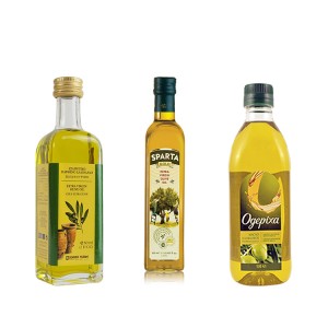 Botella de aceite de oliva cadrada transparente de 500 ml