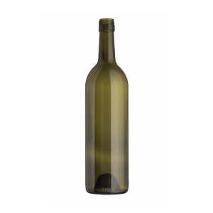 Botella de viño burdeos verde de 750 ml