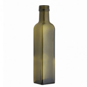 Bouteille carrée en verre d'huile d'olive Marasca 250 ml
