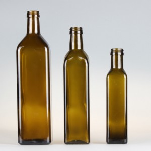 Скляна пляшка квадратної оливкової олії Marasca 250 мл