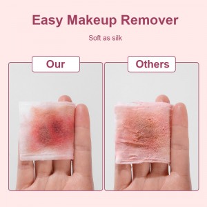 Dual effect cleaning makeup cotton pad sa box package