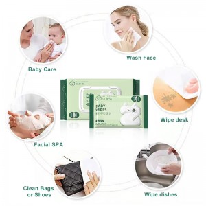 Organik 10pcs Private Label Baby Wet Wipes Untuk Pembersihan