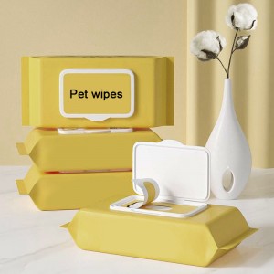 Grosir Non-Woven Pet Wipes kanggo Cat Dog Tooth Pet Grooming Wet Wipes
