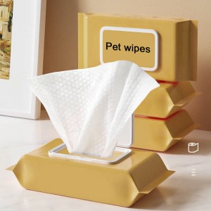 Lag luam wholesale Non-Woven Tsiaj Wipes rau Cat Dog Tooth Pet Grooming Wet Wipes