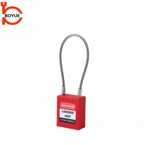 Supplier China 175mm Steel Cable Shackle Safety Padlock