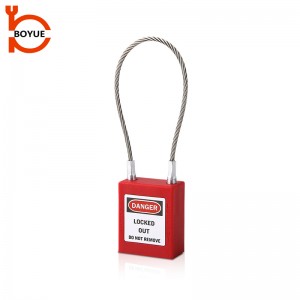 China Supplier 175mm Steel Cable Shackle Safety Padlock