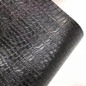 Pattern ng balat ng buwaya na embossed PVC leather vinyl fabric faux leather material