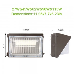 អំពូល LED Wall Pack Light 122lm/W