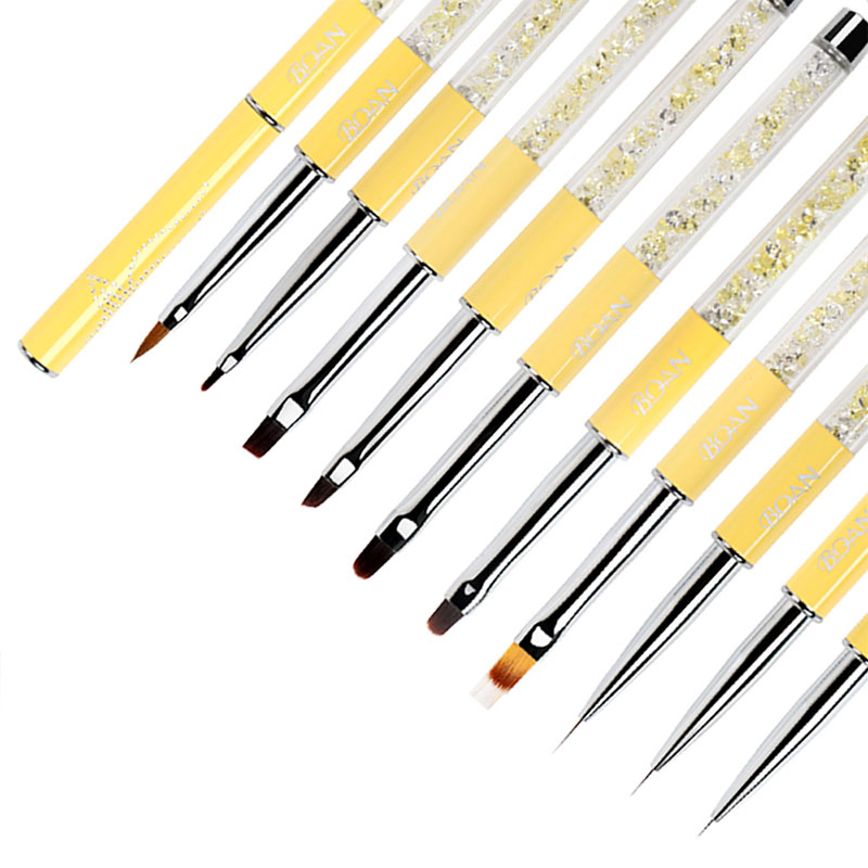Set de pensule de artă pentru pictură pentru unghii cu gel UV de păr Kolinsky 100% pur