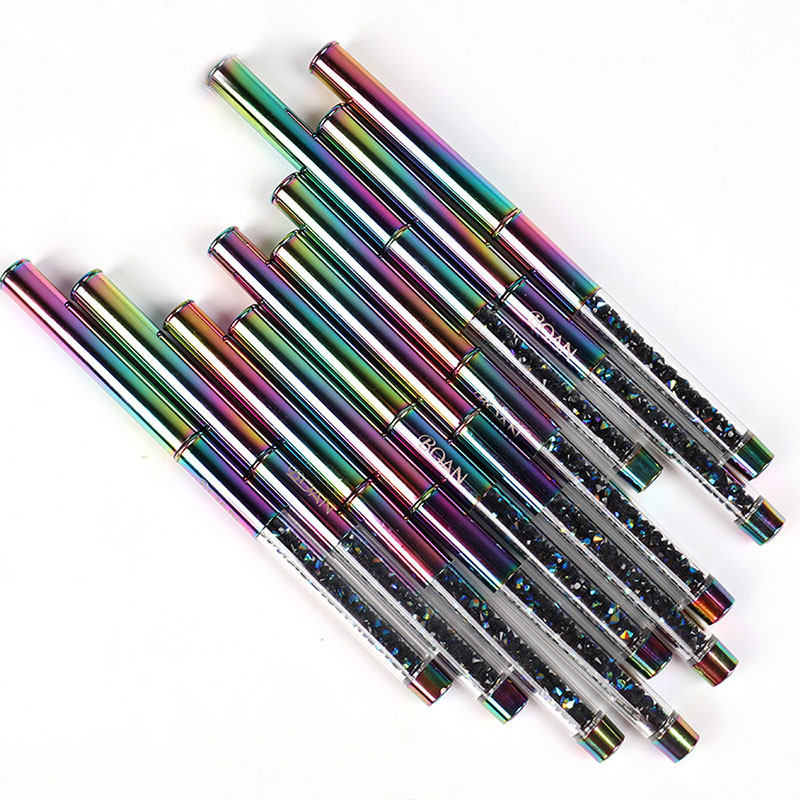 метална дръжка с цветни кристали Kolinsky hair Nail Art Acrylic Brush Tools